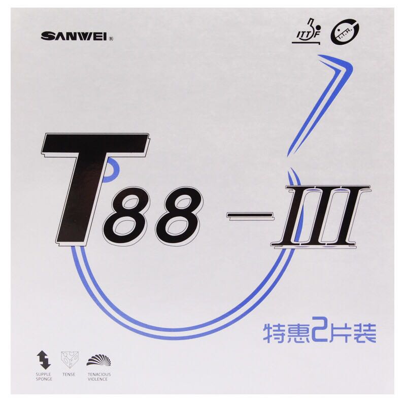 1 레드 1 블랙 오리지널 SANWEI T88-3 탁구 - Table Tennis Spin 리뷰 및 가격