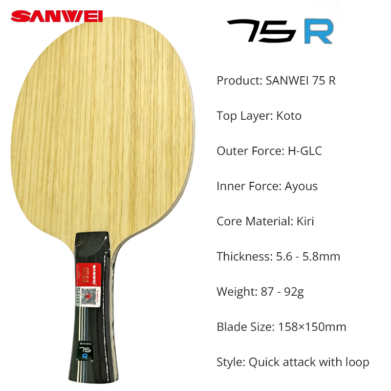 SANWEI 75R 75G 탁구 블레이드 전문가용 5+ - Table Tennis Eleven 리뷰 및 가격